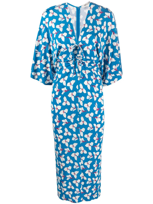 Floral-Print Midi Dress