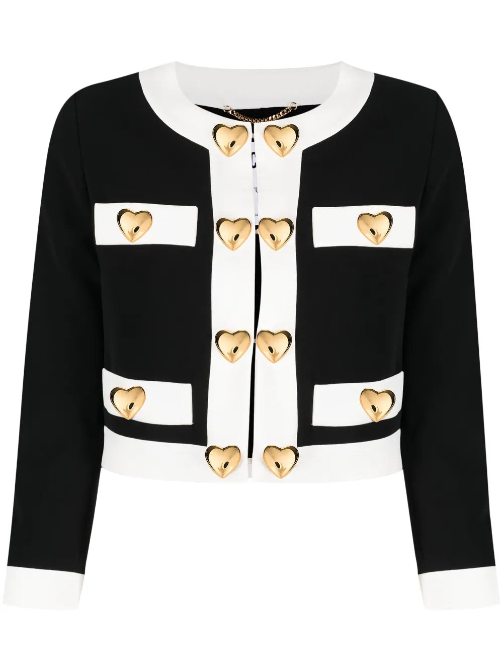 Heart-Embellished Cropped Jacket