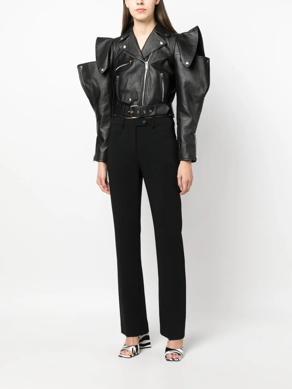Mid-Rise Straight-Leg Trousers