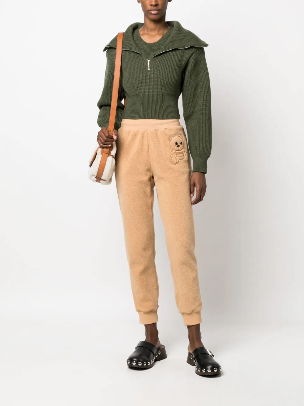 Teddy-Bear Detail Cropped Trousers
