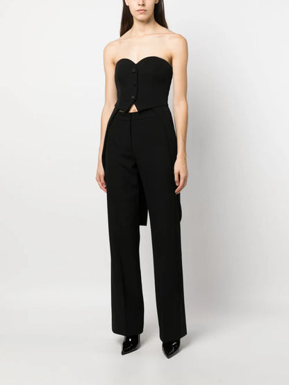 High-Rise Straight-Leg Trousers