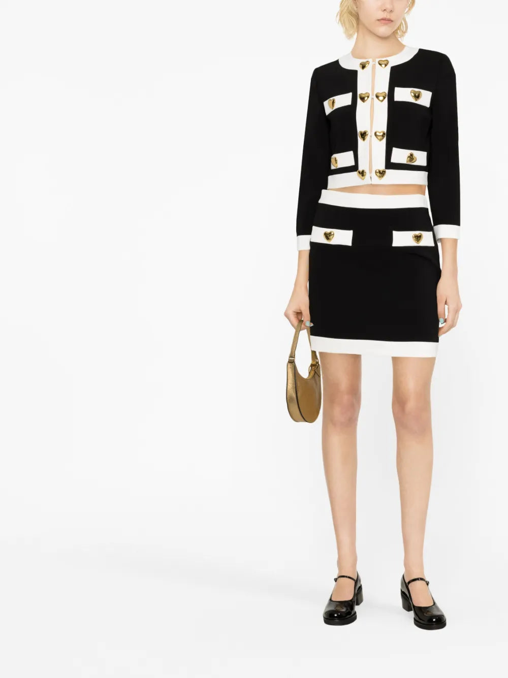 Heart-Shaped-Buttons Mini Skirt