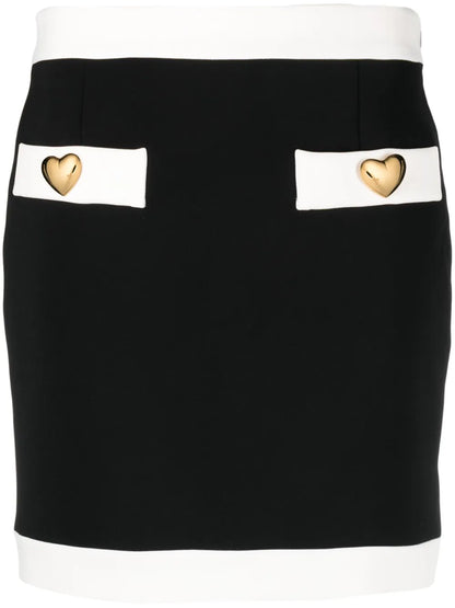 Heart-Shaped-Buttons Mini Skirt