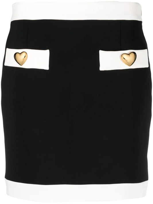 Heart-Shaped-Buttons Mini Skirt