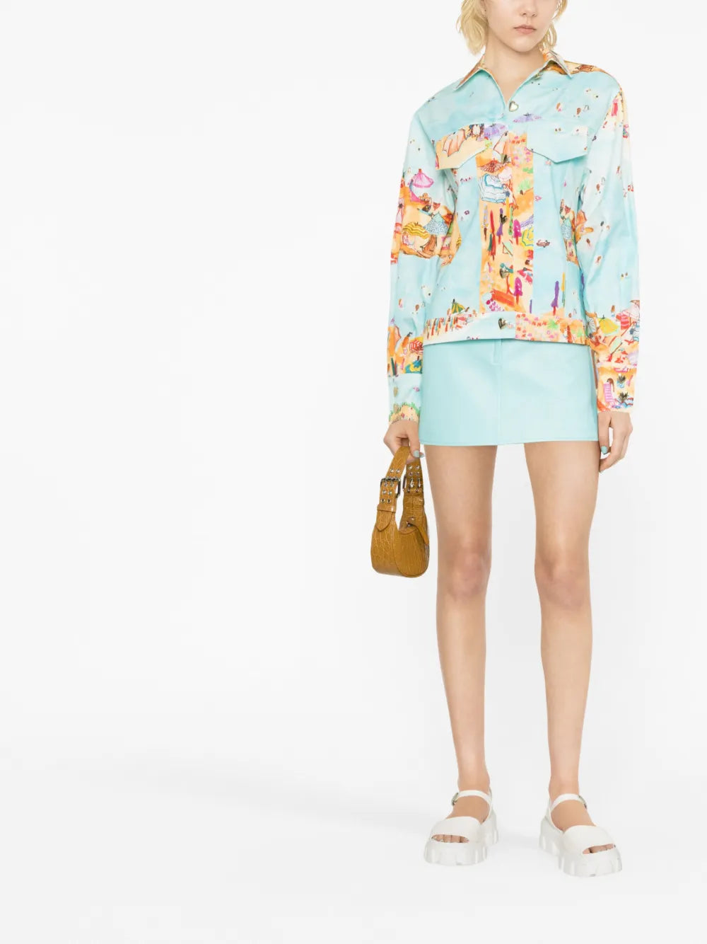 Beach-Print Denim Jacket