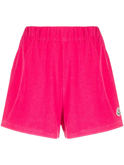 Logo-Patch Velour Shorts