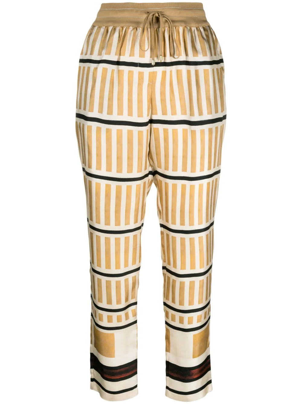 Stripe-Print Cropped Trousers