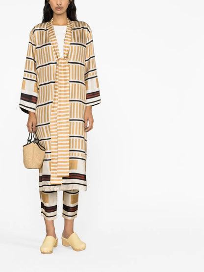Abstract-Print Kaftan Dress