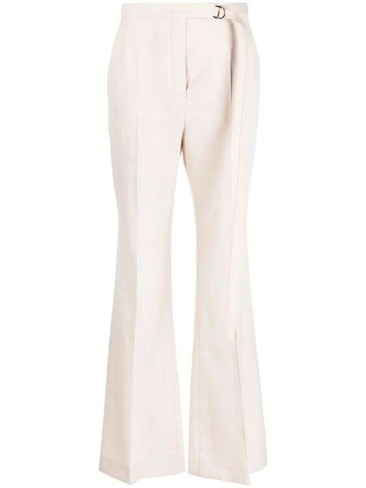 High-Waisted Wool Flared Trousers