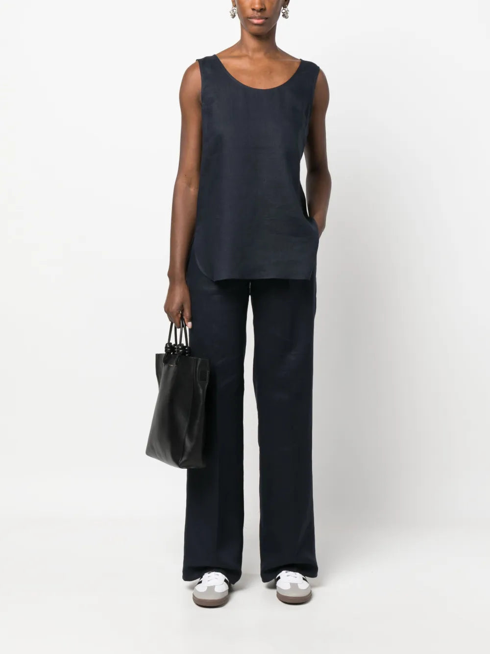 Round-Neck Sleeveless Top