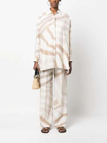 Abstract-Print Long-Sleeve Shirt
