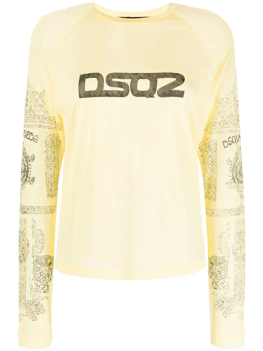 Logo-Print Long-Sleeve Top