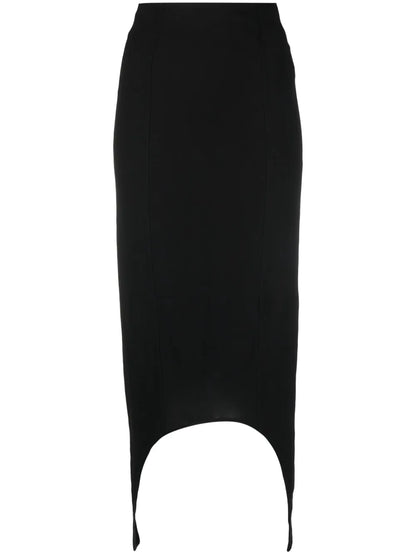 Asymmetric High-Waisted Midi Skirt