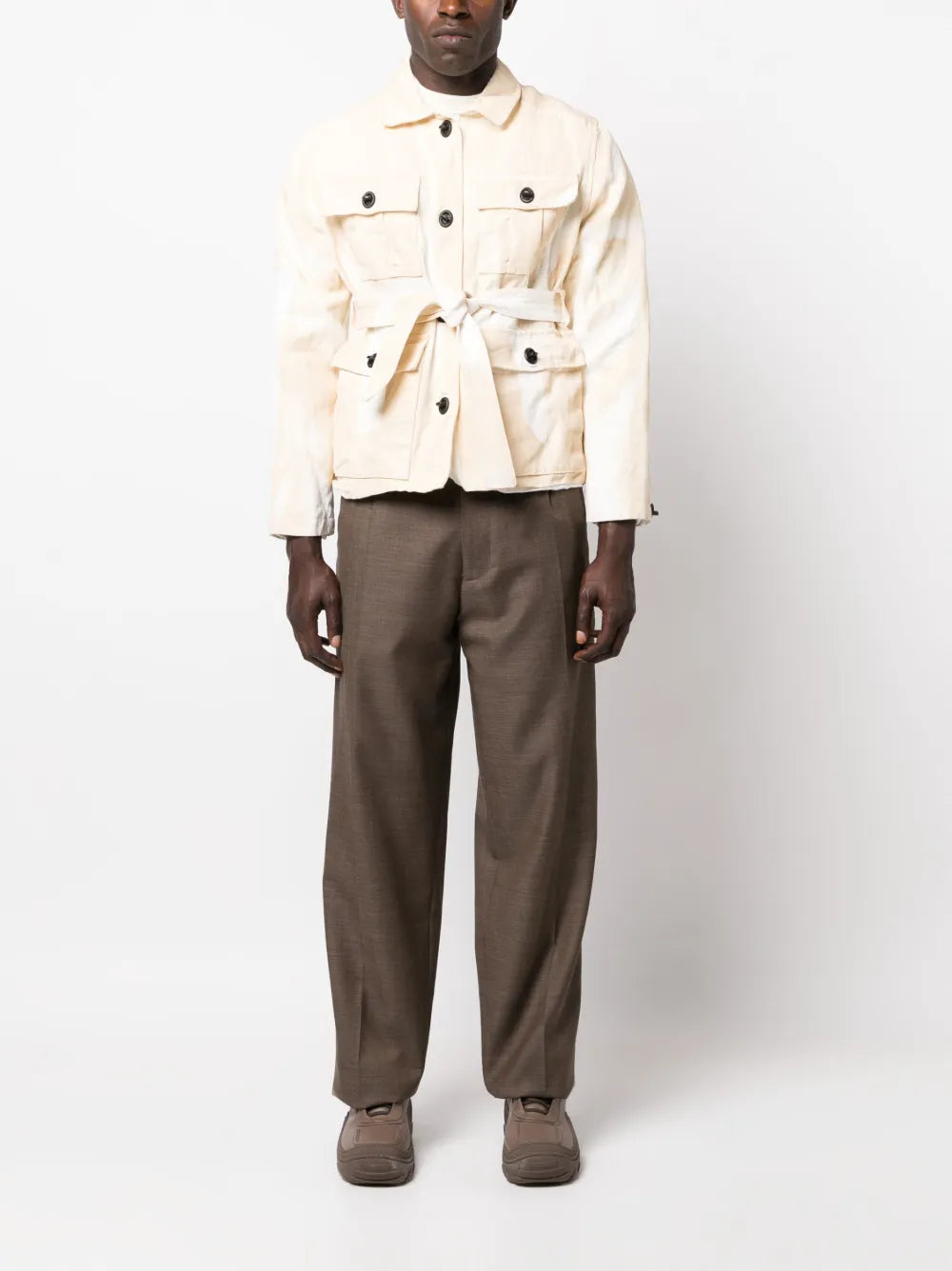 Long-Sleeve Belted Jacket