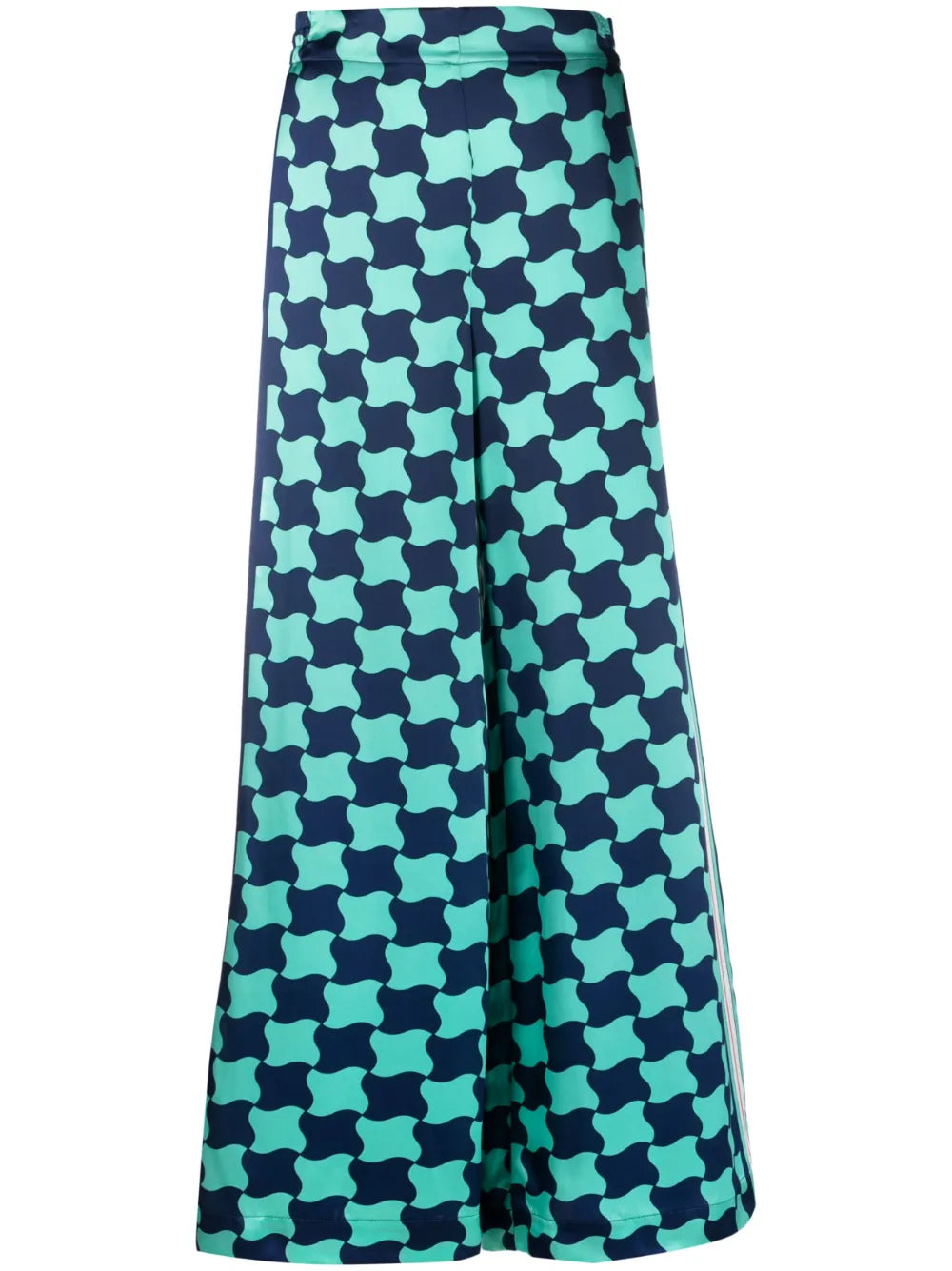 Pool Tile Silk Wide-Leg Trousers