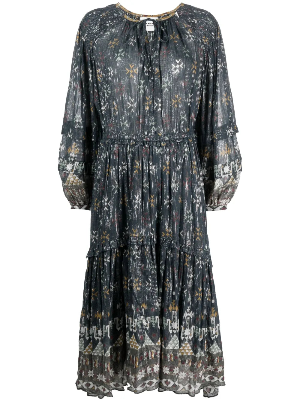 Fratela Graphic-Print Cotton Midi Dress