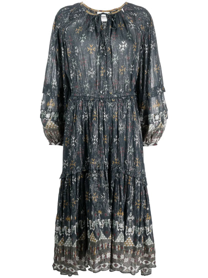 Fratela Graphic-Print Cotton Midi Dress