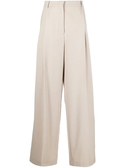 Pleated Cotton Trousers