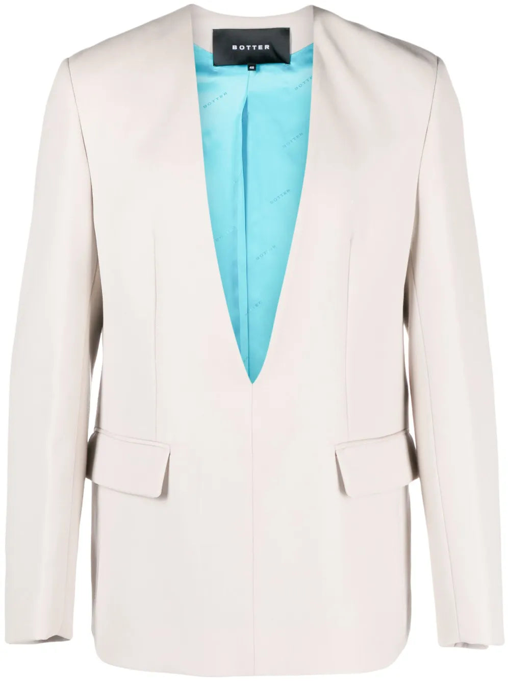 Plunging V-Neck Wool Blazer