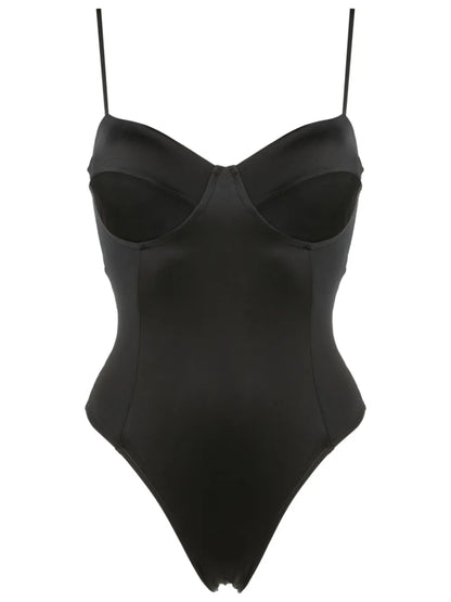 Spaghetti-Straps High-Cut Swimsuit