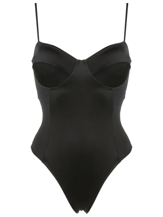 Spaghetti-Straps High-Cut Swimsuit