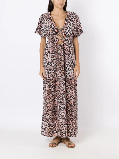 Leopard-Print Beach Dress