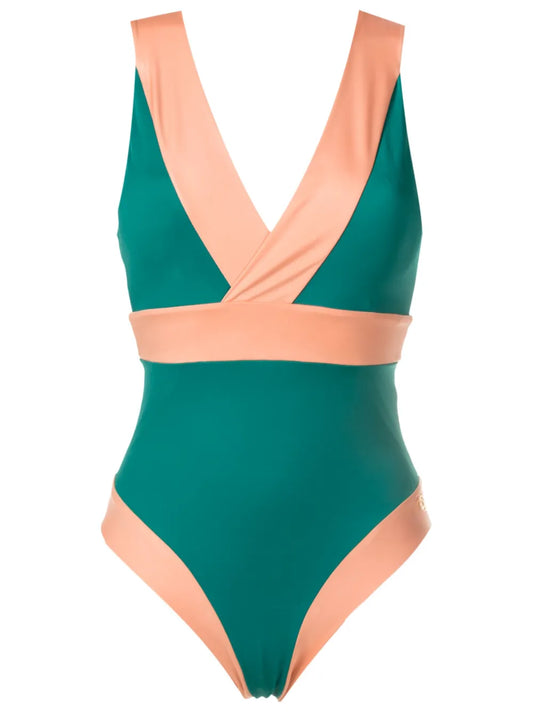 Two-Tone One-Piece Swimsuit