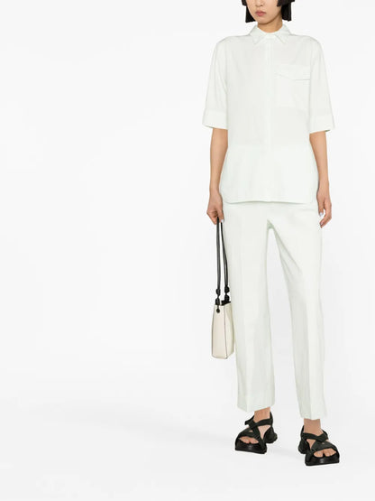 Pressed-Crease Cotton Trousers