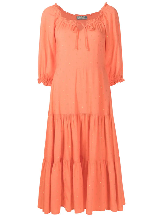 Lurex-Detail Midi Dress
