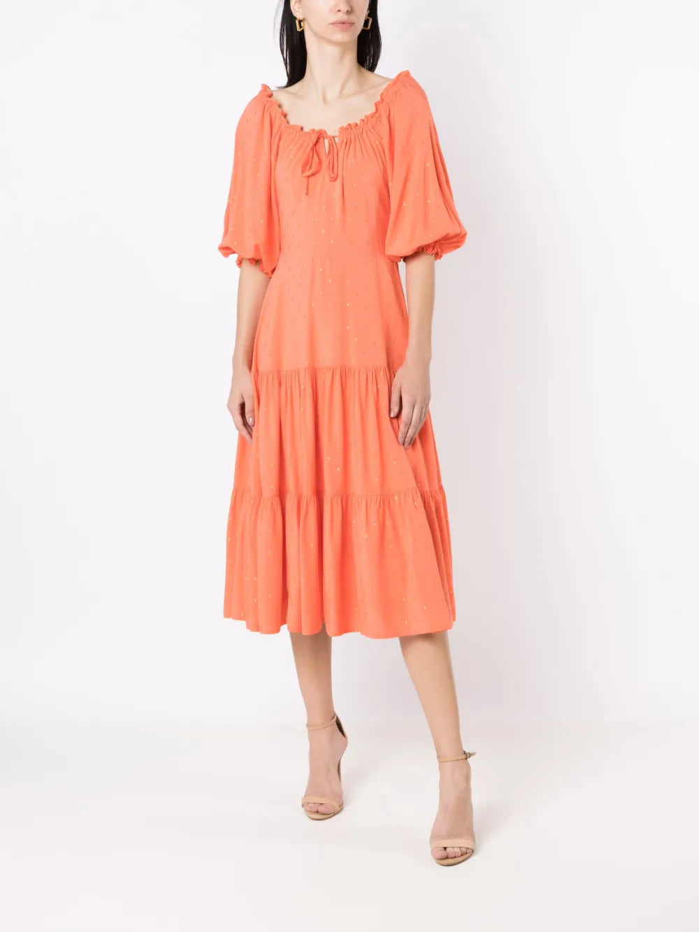Lurex-Detail Midi Dress