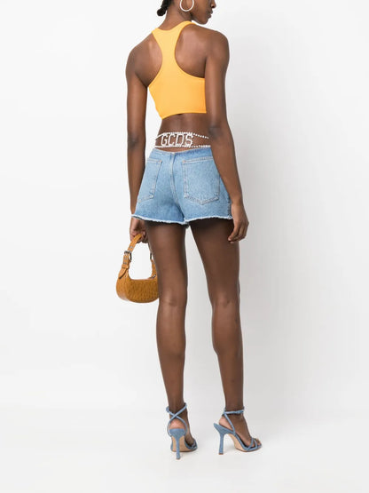 High-Waisted Denim Shorts