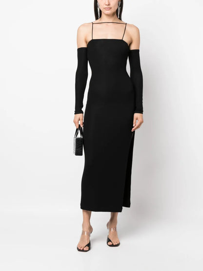 Off-Shoulder Side-Slit Dress