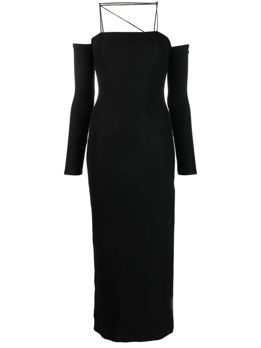 Off-Shoulder Side-Slit Dress