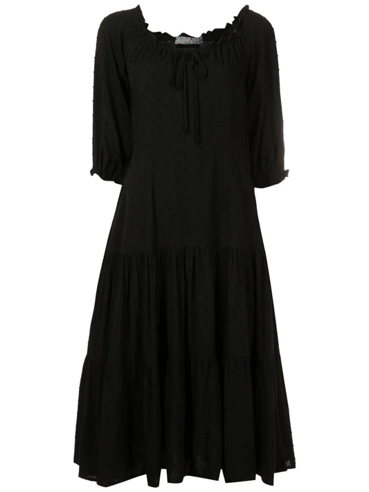 Textured-Finish Midi Dress