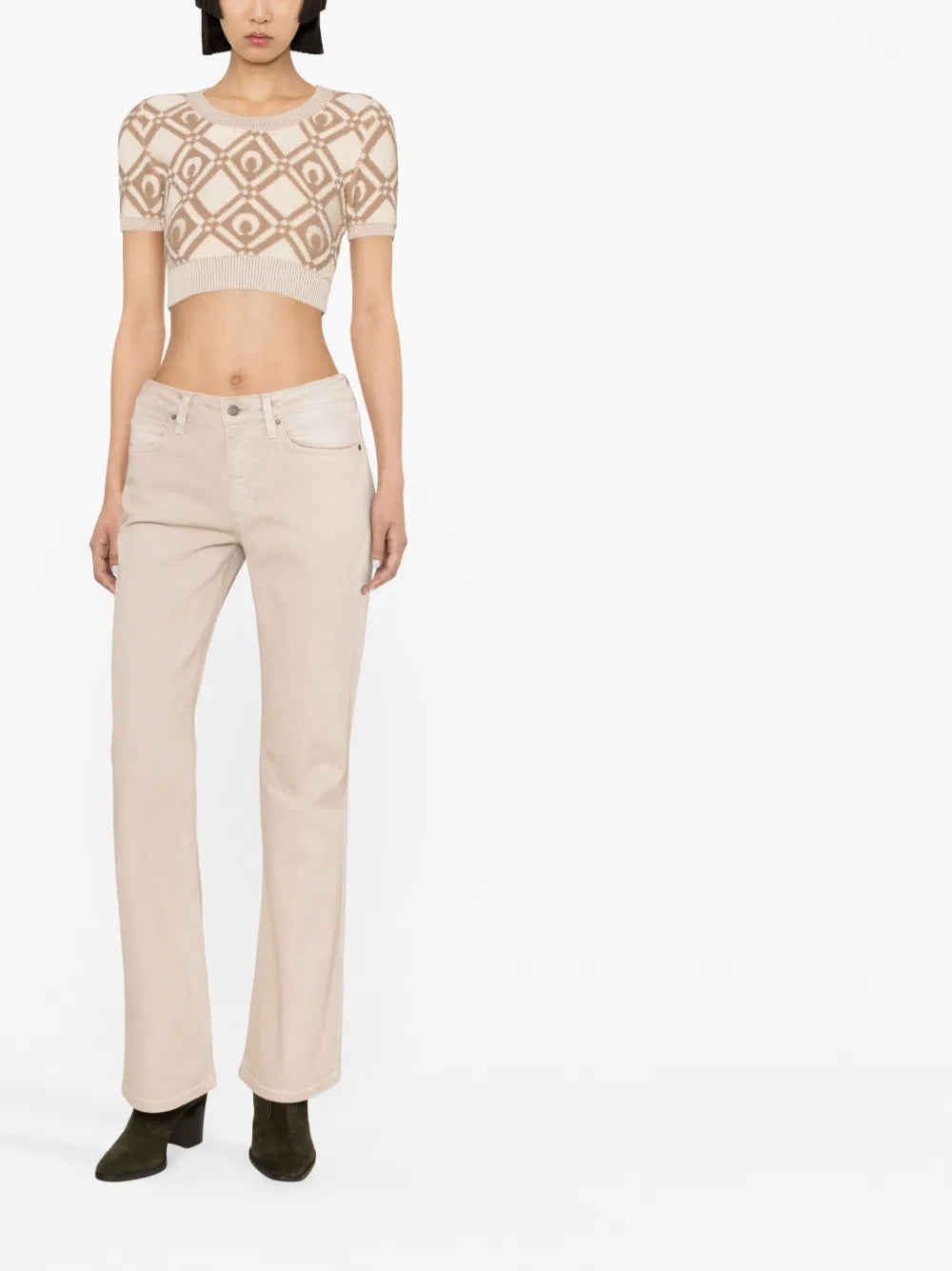 Flared Logo-Print Jeans