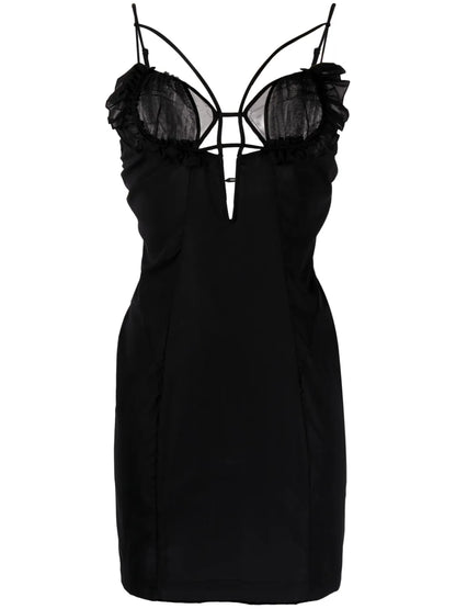 Amfar Tulle-Panelled Cutout Minidress