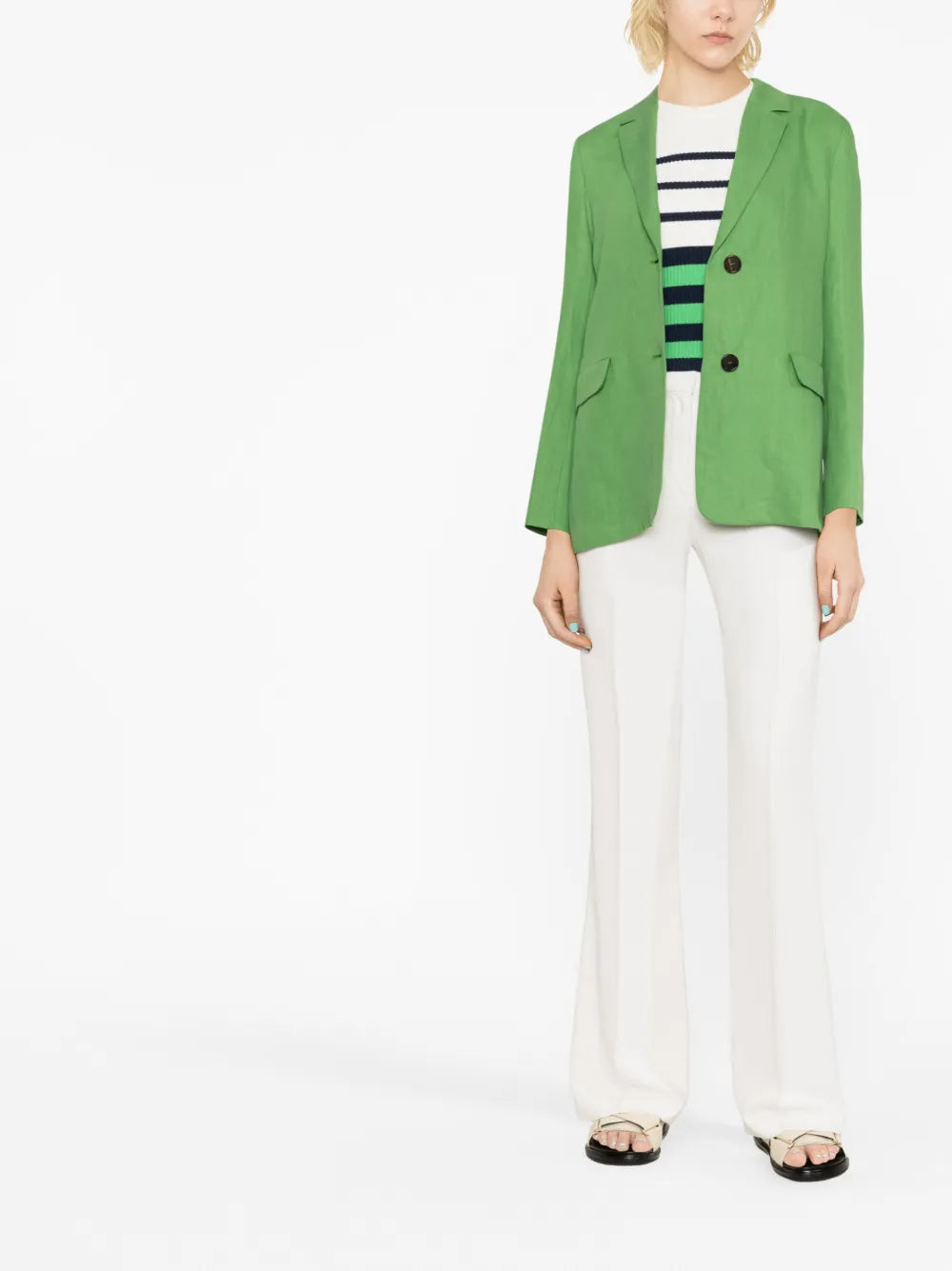 Single-Breasted Linen Blazer