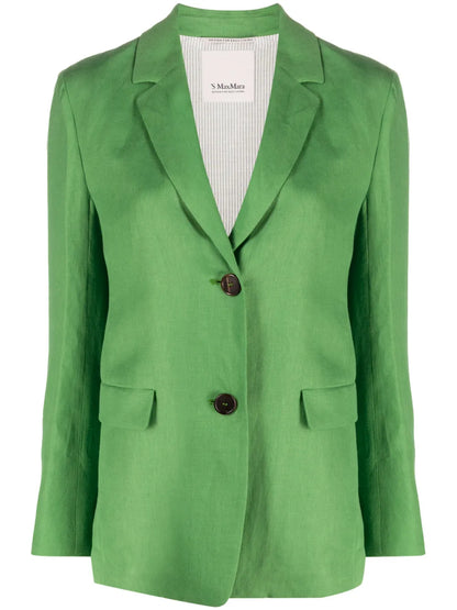 Single-Breasted Linen Blazer