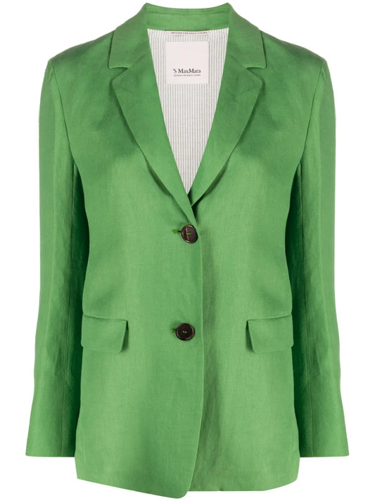Single-Breasted Linen Blazer