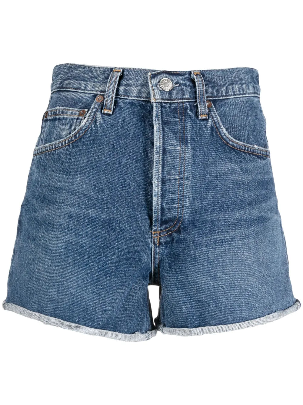 Rolled-Hem Denim Shorts