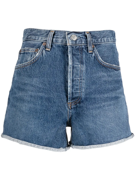 Rolled-Hem Denim Shorts