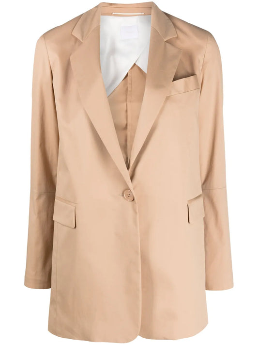 Slash-Detail Cotton-Blend Blazer