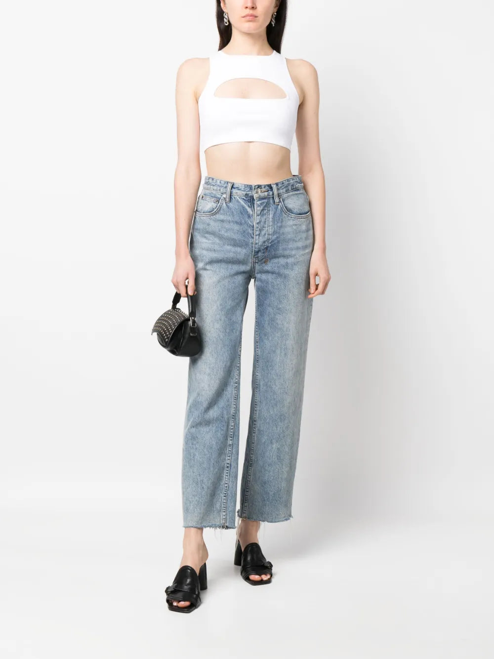 Cut-Out Sleeveless Cropped Top