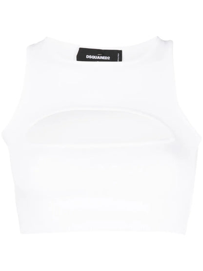 Cut-Out Sleeveless Cropped Top