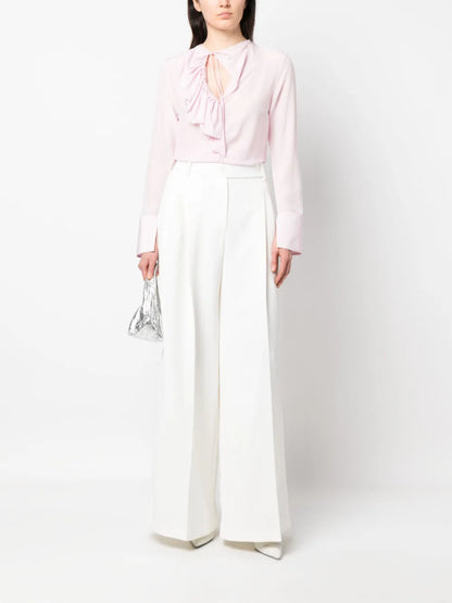 Ruffle-Detailing Silk Blouse