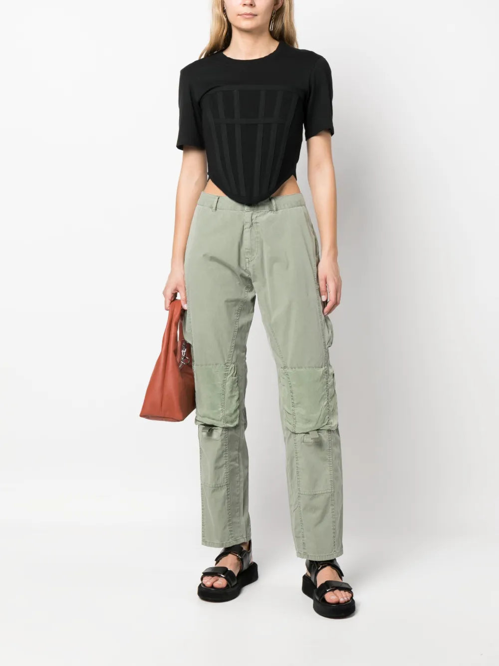 Mid-Rise Straight-Leg Work Trousers