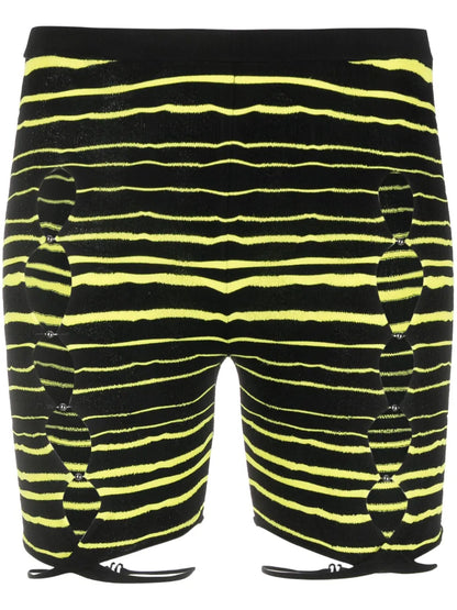 Striped Cut-Out Shorts