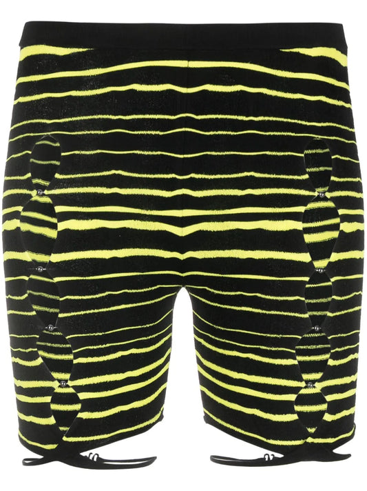 Striped Cut-Out Shorts