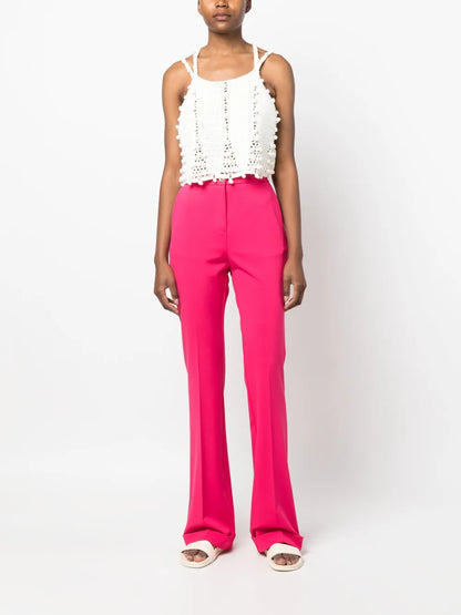 Pressed-Crease High-Waist Trousers