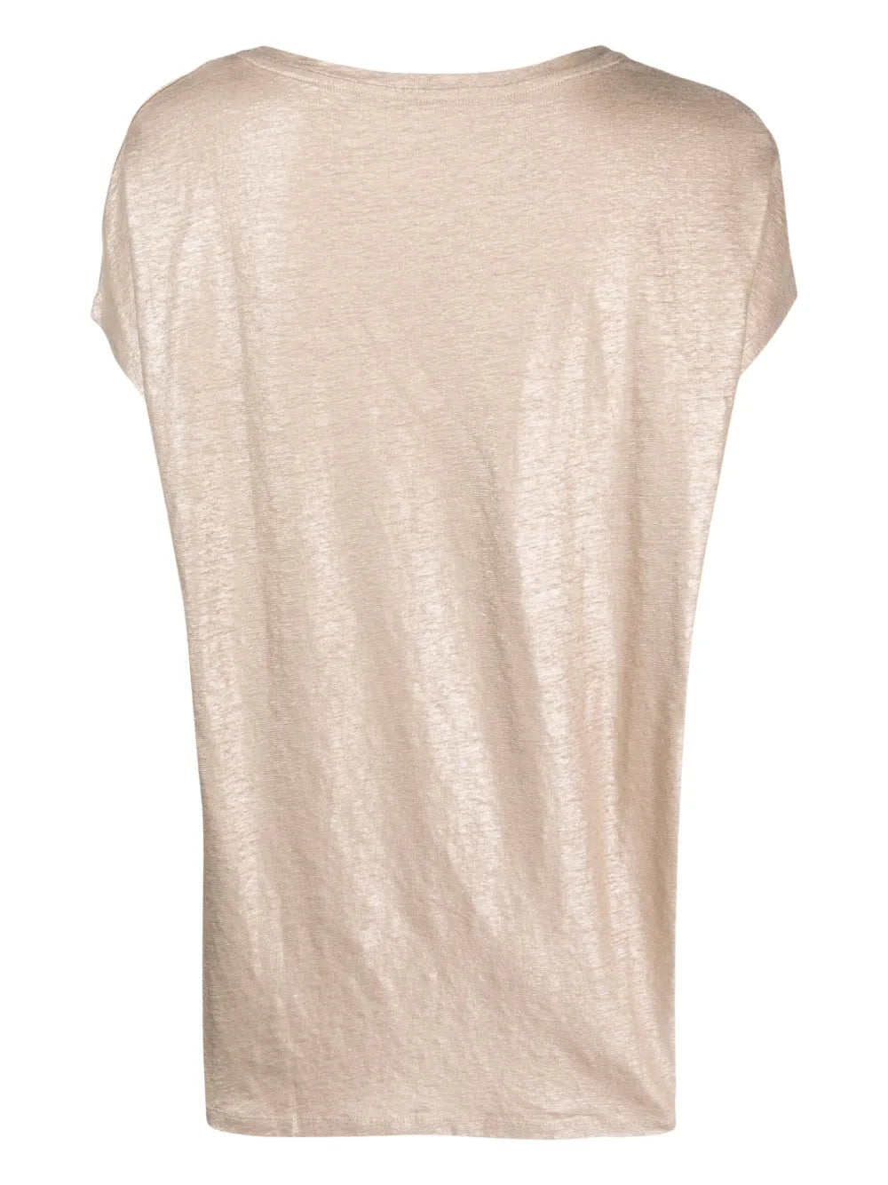 Metallic-Finish V-Neck T-Shirt